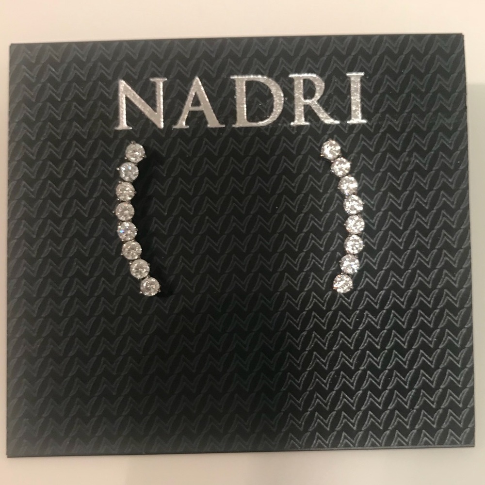 Nadri crystal crawl stud earrings